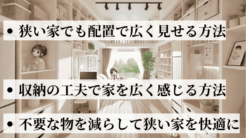 狭い部屋を広く見せるための家具配置と収納の工夫