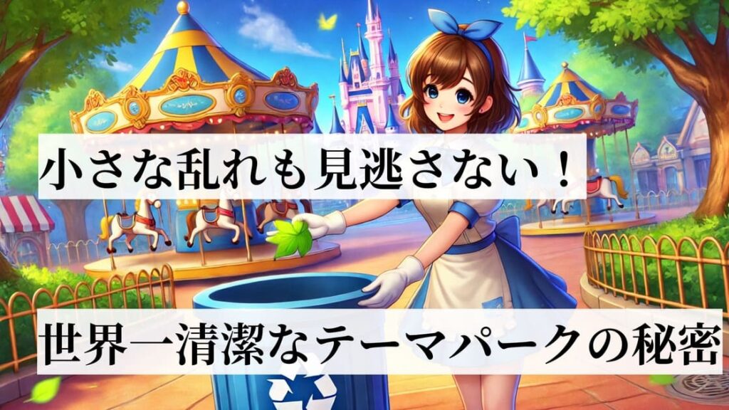 ディズニーで女性がゴミを捨ている